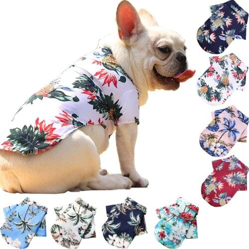 Dog Shirts Summer Pet Printed Clothes for Dogs Floral Beach Shirt Jackets Dog Coat Puppy Costume Cat Spring Clothing Pet Outfits