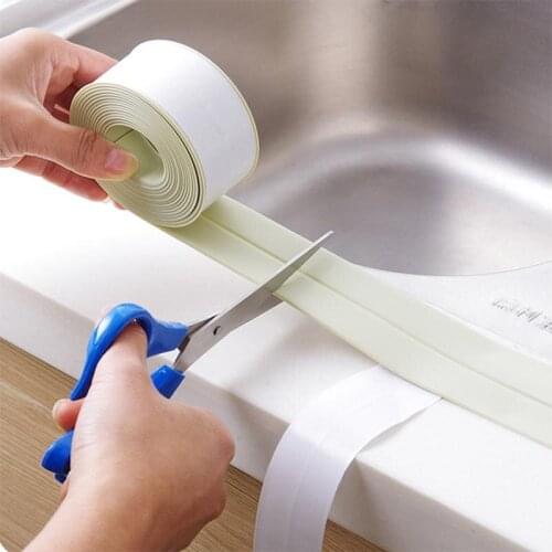 ROLL PVC Material 2.5mX3cm Kitchen Bathroom Wall Sealing Tape Waterproof Mold Proof Adhesive Tile Crack Repair Mildew Tape