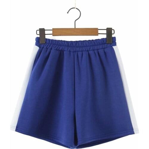 MESTTRAF Women 2021 Fashion Patchwork Trims Shorts Vintage High Waist Elastic Waist Short Pants Streetwear