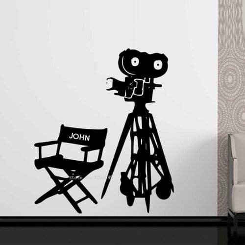 Directors Seat With Camera Wall Sticker Personalized Customized Directors Chair Decals Movie Vinyl Decor Children room DG564