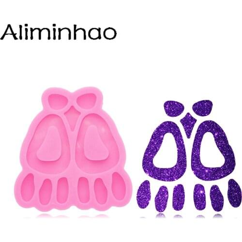 DY1181 Shiny Horseshoe Shape Earrings Resin Silicone Mold, Agate Pearl Pendant Mold Crafting Making With Epoxy