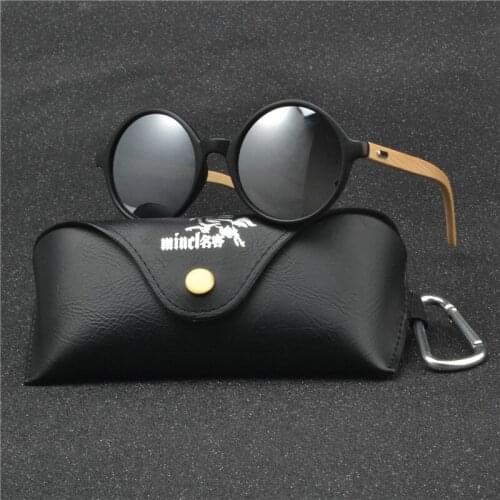 2017 Round Frame Wooden Sunglasses New Arrival Men Women Retro Handmade Bamboo Wood Sunglasses NX