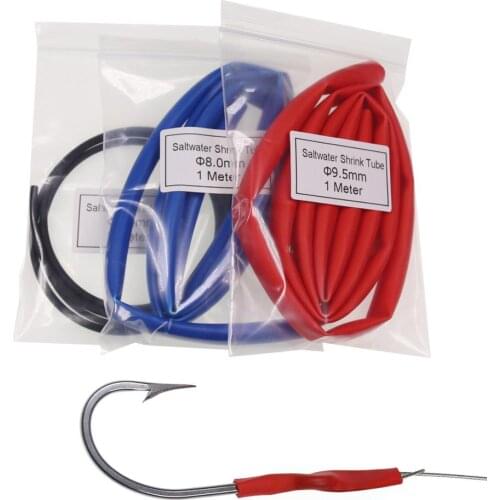 2 Metre Saltwater Heat Shrink Tube Thickened Super High Shrink Ratio Inner Hot Melt Adhesive Tube Fishing Hooks Rigs Protector