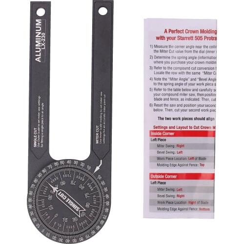 Miter Saw Protractor Angle Measuring Transfer Rule Angle Gauge for Carpenters ABS Metric Ruler on Renovation Work Home