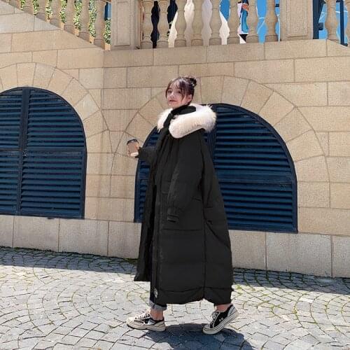 Cotton Jacket Women Loose Winter Over The Knee Long Down New Manteau Femme Veste Hiver Ukraine Loose Parka Plus Size Coat A089