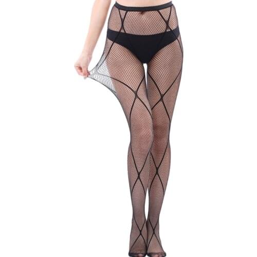 Women Fishnet Stockings Pantyhose Sexy Hollow Out Jacquard Tattoo Lace Tights