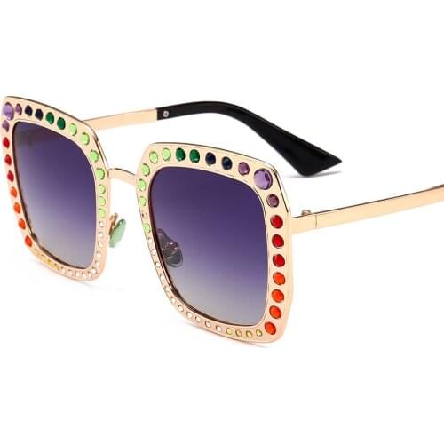Veshion shiny metal frame colorful Sunglasses for Women sex Brand Glasses Designer Fashion Female Shades