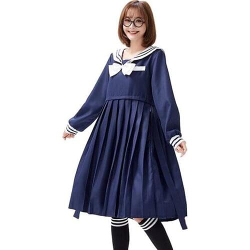 Blue Women Halloween Student Uniform Costumes Female Navy Sailor Cosplay Carnival Purim Parade Nightclub Role Play Party Dress
