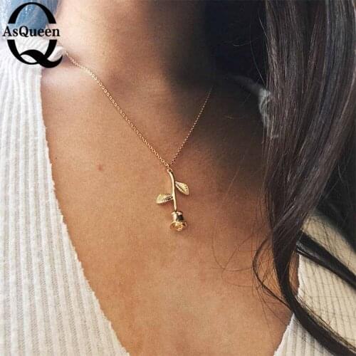 New Pink Rose Gold Flower Choker Statement Necklace Bijoux Collier Femme Women Charm Maxi Boho Jewelry