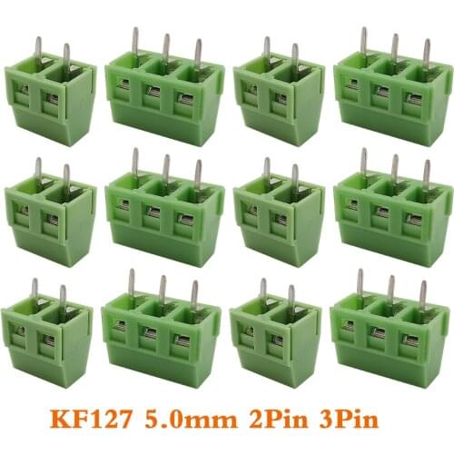 10Pcs KF127 PCB Terminal Block KF127 Pitch 5.0mm 2Pin 3Pin PCB Screw Block Connector KF127-5.0 Straight Pin Terminal Connector