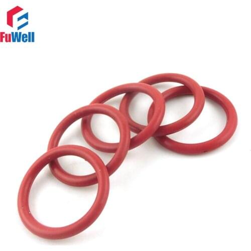 10pcs Silicon Rubber 3.5mm Thickness O Ring Seals 125/130/135/140/145/150/155/160/165/170/175mm OD Red O-ring Gasket Washers