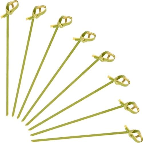 1000 Pieces Bamboo Knot Cocktail Skewers Picks Wooden Cocktail Picks Party Toothpicks for Appetizers Fruits and Cocktail Drinks