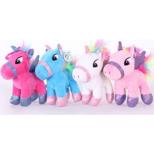 15CM Cartoon Unicorn Plush Toy Lovely Soft Stuffed Rainbow Unicorn Dolls Baby Kids Kawaii Bag Pendant Birthday Gift