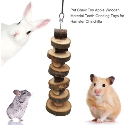 2pcs Apple Wooden Tooth Grinding Toys Pet Chew Toy For Hamster Chinchilla Rabbit Small Animals Pet Cage Pendant Rabbit Toys