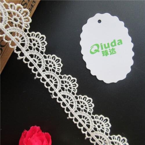 5 yard/Lot Vintage White Polyester Flower Embroidered Lace Trim Ribbon Fabric Handmade DIY Garment Wedding Dress Sewing Craft