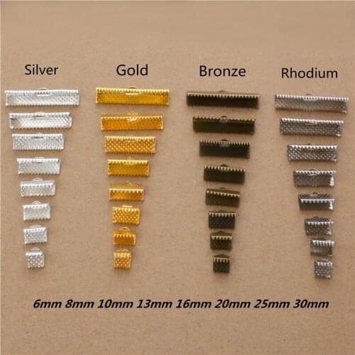 6-30mm Crimp beads cove clasps Cord End Caps String Ribbon leather Clip Foldover DIY Necklace Bracelet Connectors Jewelry Findin