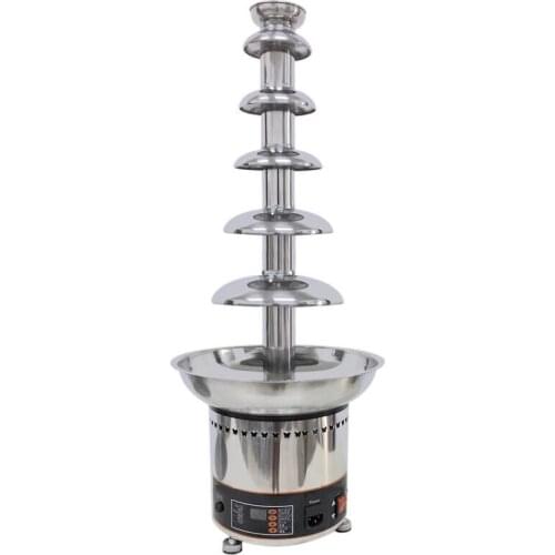 6 layers Stainless Steel Chocolate Fountain Machine Commercial Automatic Wedding Banquet Chocolate Waterfall Machine