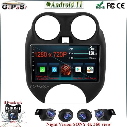 6G+128G 9" Android 11 Car For Nissan Micra 2010-2017 car monitor Radio Multimedia Video Player Navigation Android stereo