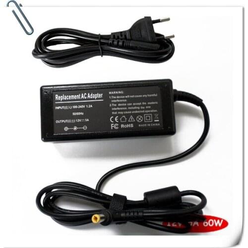 12V 5A For TFT LCD MONITOR Screen AC ADAPTER POWER SUPPLY CHARGER 60W 5.5*2.5mm