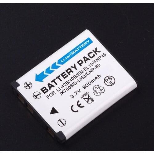 3.7V 900mAh Li-40B Li-42B Li 40B 42B Li40B Rechargeable Camera Battery for Olympus Li-42B Pentax D-Li63 Fuji NP-45 Nikon EN-EL10