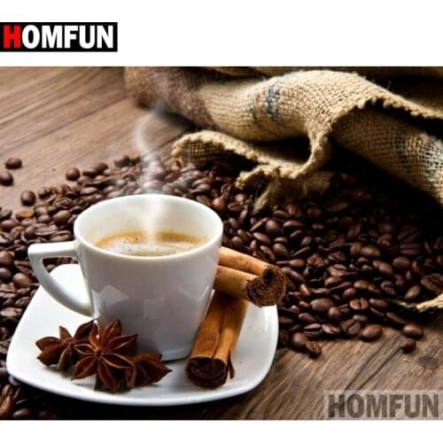 HOMFUN Full Square/Round Drill 5D DIY Diamond Painting "Coffee landscape" Embroidery Cross Stitch 3D Home Decor Gift A16901