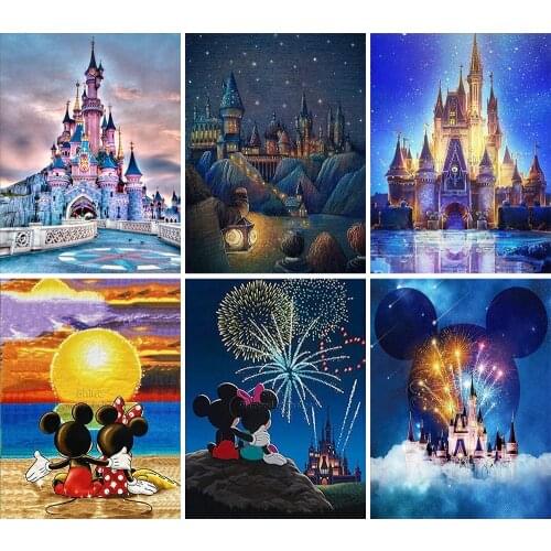 Diamond Painting Cartoon Disney Castle Mickey 5D DIY Full Square Round Embroidery Mosaic Set Cross Stitch Home Decor Art Gift