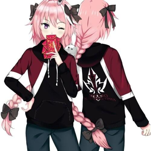 Anime Fate/Apocrypha Astolfo Cosplay Hooded Winter Warm Thicken Hoodies Coat Long Sleeve Sweatshirt For Women Men