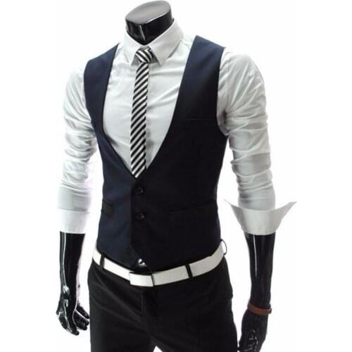 Мужские костюмные жилеты Auguswu China At AliExpress