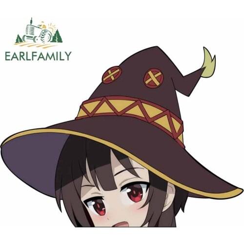 EARLFAMILY 13cm x 9.7cm for Megumin Peeker Personality Car Stickers Occlusion Scratch Body for Car Windshield Decals