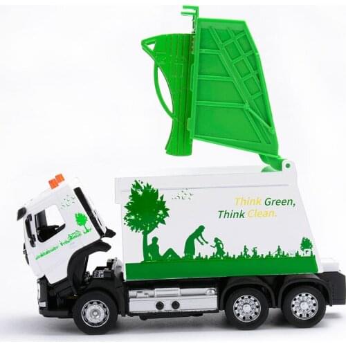 Electric Die-cast Engineering Vehicles Metal Car Models Toys Garbage Truck Clean Car Dumpcart sound light Toys for Children