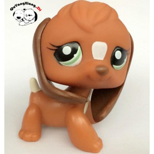 CWG025 Pet Shop Animal Brown & White Beagle Dog Green Eyes action Figure cute puppy