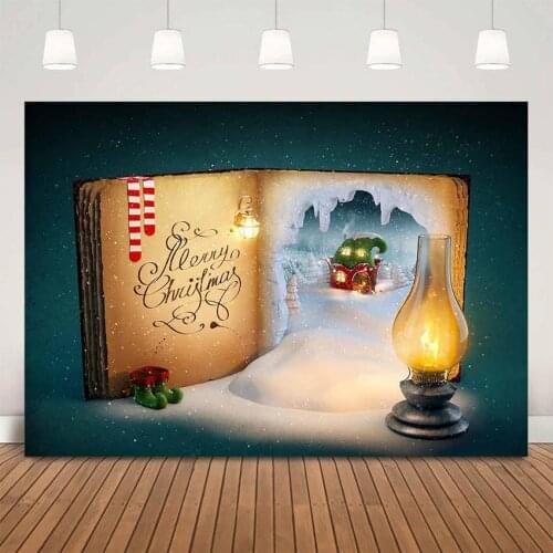 Christmas factacy world photography backdrop winter snow world background for photo studio Merry Christmas vintage light prop