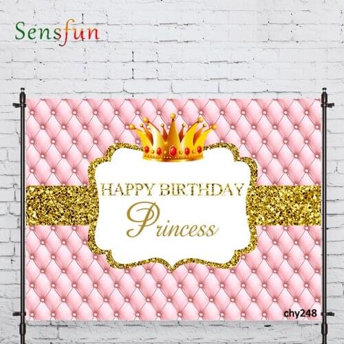 LEVOO Background For Photo Studio Headboard Pink Crown Princess Birthday Photocall Photobooth Decor Studio Custom Shoot Prop