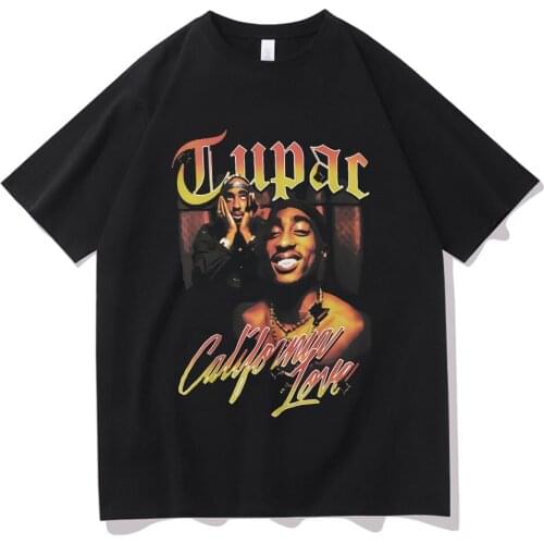 Awesome 2pac Rap Tshirt Harajuku Print Short Sleeve Tee Regular Mens Tops Quality Men Playboi Carti Oversized Hip-Hop T Shirts