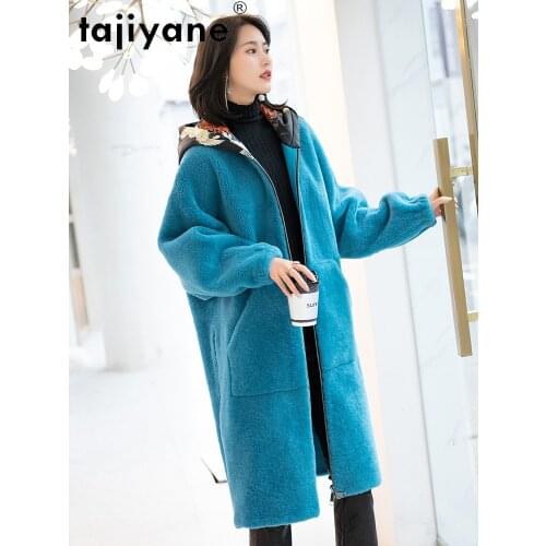 Jackets and Coats Women Winter Real Fur Coat Woman 100% Wool Jacket Luxury Female Long Parkas Mulheres Casacos TN488