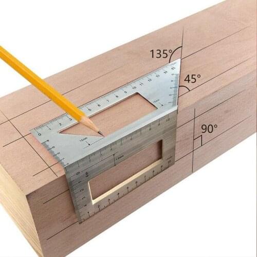 Aluminum Alloy Steel Multi-Function T-Shaped Combination Ruler 90 Square Ruler Angle Ruler Woodworking Ruler 45 Degree