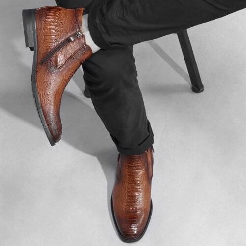 40~46 Boots men comfortable brand fashion Ankle boots 2021 leather boots #KD5286C3