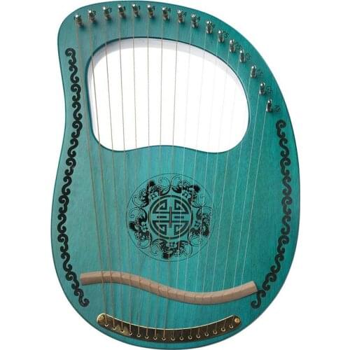 Muslady Lyre 16 String Harp Portable High Quality Solid Wood Mahogany Harp 16 String Stringed Musical Instrument Green Harp