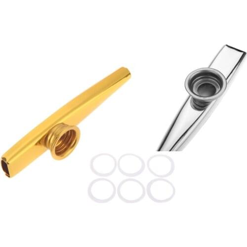 2 Colors Kazoo Aluminum Alloy Metal with 1pcs Flute Diaphragm Gift Musical Instrument for Kids Music Lovers kazoo
