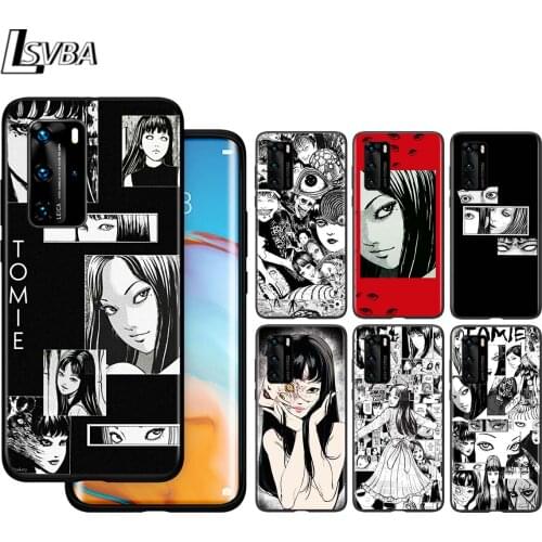 Junji Ito Tomie For Huawei P40 P30 P20 P10 Pro Lite E Plus 4G 5G P9 P8 Lite P Smart Z S Plus Soft Black Phone Case