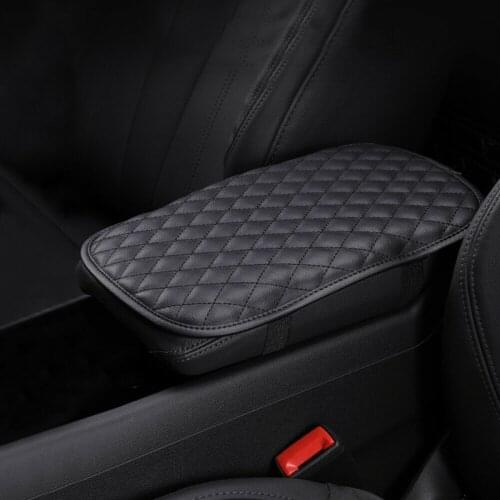 Leather Car Armrest Pad Covers Universal Center Console Auto Seat Armrests Box Pads Black Armrest Storage Protection Cushion
