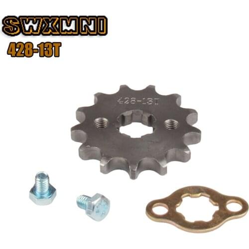 428# 13T Teeth 17mm 20mm Front Engine Chain Sprocket With Retainer Plate Locker for Dirt Pit Bike ATV Quad Go Kart Moped Buggy
