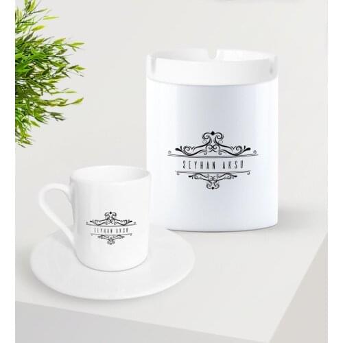 Personalized Is Turkish coffee Cup and Ceramic Ashtray Seti-8