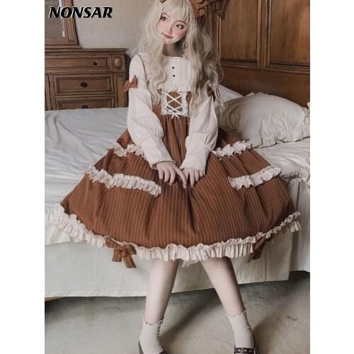 Mothybot Classical Dress Puff Doll OP Autumn And Winter Long-Sleeved Daily Girl Lolita Dress