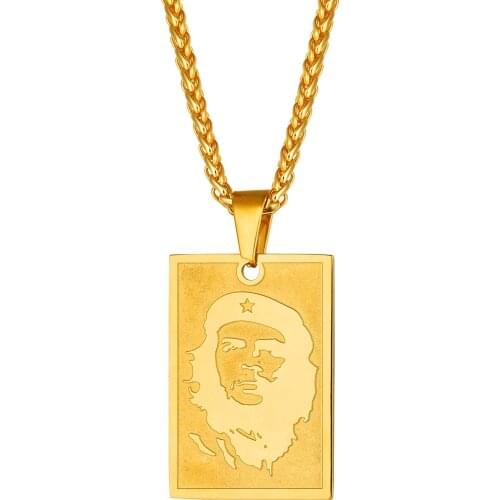 Collare Che Guevara Pendant Stainless Steel Gold Color Ernesto Che Guevara Pendant Men Jewelry Dog Tag Necklace Women P819