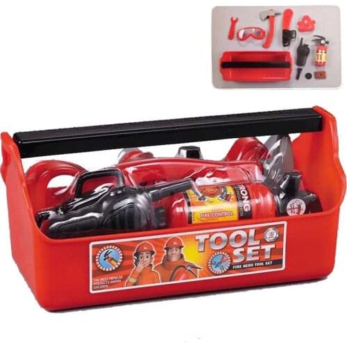 Fireman Sam Portable toolboxChildrens outdoor play house set Toys Baby DIY scene Tools Fire fighter Cartoon Kids Boys Girl gift