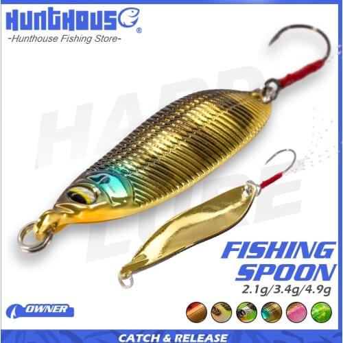 Hunthouse 2.1/3.4/4.9g sinking spoon fishing lure trout lure small Metal bait rolling spoons for fishing bass trout