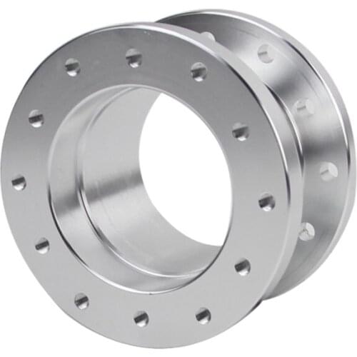 UNIVERSAL 50MM STEERING WHEEL PAD SPACER HUB ADAPTER GASKET 6BOLTS SILVER