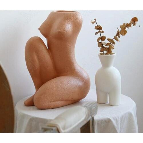 The Body Art Resin Vases Living Room Desktop Flower Vase Creativity Illustration Pots Nordic Decoration Home Modern Ornaments