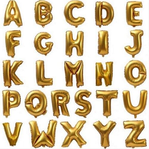 1PC 16 Inch Gold & Silver Alphabet Letters Foil Balloon New Year Birthday Party Wedding Decor Air Balloons Party Supplies